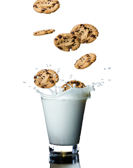 glass of milk with cookies